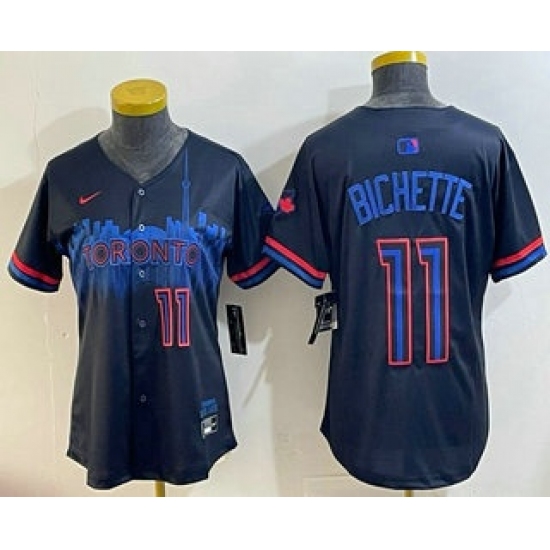 Women's Toronto Blue Jays #11 Bo Bichette Black 2024 City Connect Limited Jersey - Ujersey