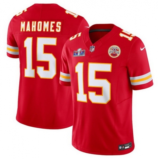 Men's Kansas City Chiefs #15 Patrick Mahomes Red 2023 F U S E Vapor Untouchable Limited Stitched 2024 Super Bowl LVIII Jersey - Ujersey