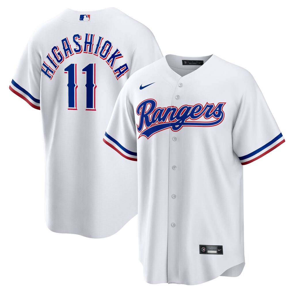 Men's Texas Rangers Kyle Higashioka Nike White Home Replica Jersey