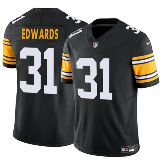 Men's Pittsburgh Steelers #31 Daijun Edwards Black 2024 F.U.S.E. Alternate Vapor Untouchable Limited Football Stitched Jersey - Ujersey
