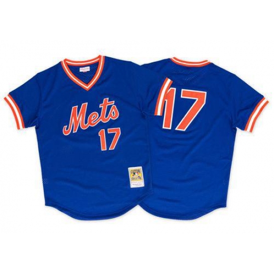Men's Mitchell and Ness 1986 New York Mets #17 Keith Hernandez Replica Royal Blue Throwback MLB Jersey - Ujersey