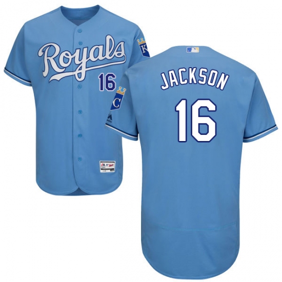 Men's Majestic Kansas City Royals #16 Bo Jackson Light Blue Alternate Flex Base Authentic Collection MLB Jersey - Ujersey
