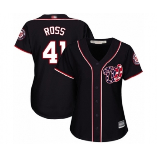 Women's Washington Nationals #41 Joe Ross Authentic Navy Blue Alternate 2 Cool Base Baseball Player Jersey - Ujersey
