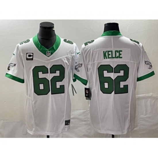 Men's Nike Philadelphia Eagles #62 Jason Kelce White 2023 F.U.S.E. Vapor Untouchable C Stitched Football Jersey - Ujersey