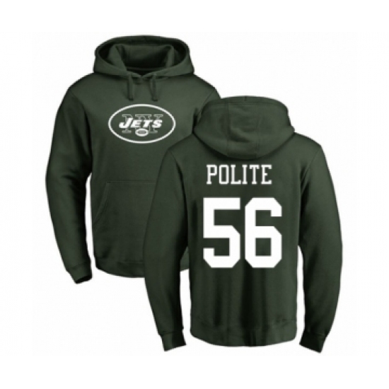 Football New York Jets #56 Jachai Polite Green Name & Number Logo Pullover Hoodie - Ujersey