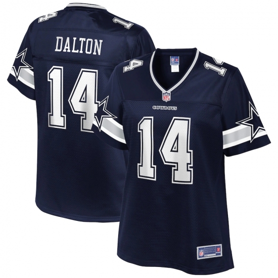 Women's Dallas Cowboys #14 Andy Dalton NFL Pro Line Navy Team Player Jersey.webp - Ujersey