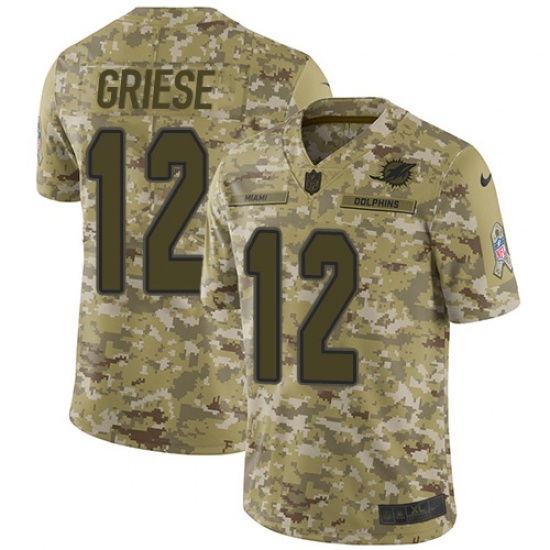 Youth Nike Miami Dolphins #12 Bob Griese Limited Camo 2018 Salute to Service NFL Jersey - Ujersey