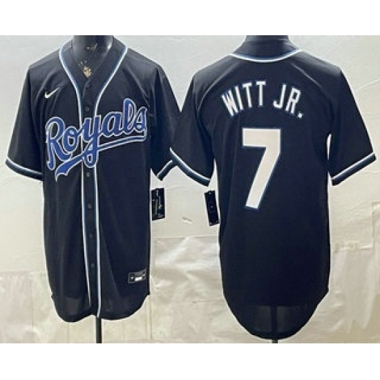Men's Kansas City Royals #7 Bobby Witt Jr 2026 Black Fashion Cool Base Jersey - Ujersey