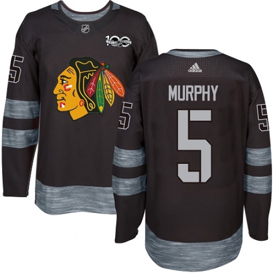 Men's Adidas Chicago Blackhawks #5 Connor Murphy Authentic Black 1917-2017 100th Anniversary NHL Jersey - Ujersey