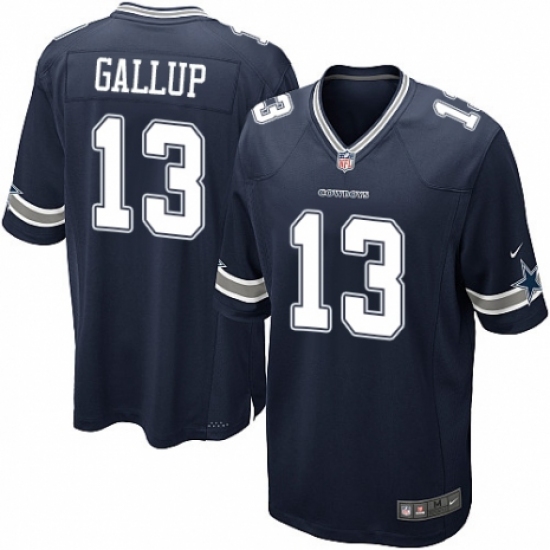 Men's Nike Dallas Cowboys #13 Michael Gallup Game Navy Blue Team Color NFL Jersey - Ujersey