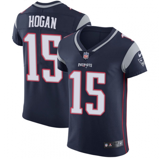 Men's Nike New England Patriots #15 Chris Hogan Navy Blue Team Color Vapor Untouchable Elite Player NFL Jersey - Ujersey