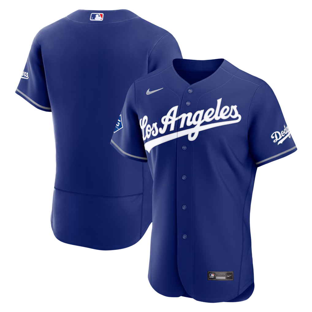 Men's Los Angeles Dodgers Nike Royal Alternate Authentic Jersey with Sponsor Patch - Vujersey Los Angeles Rams
