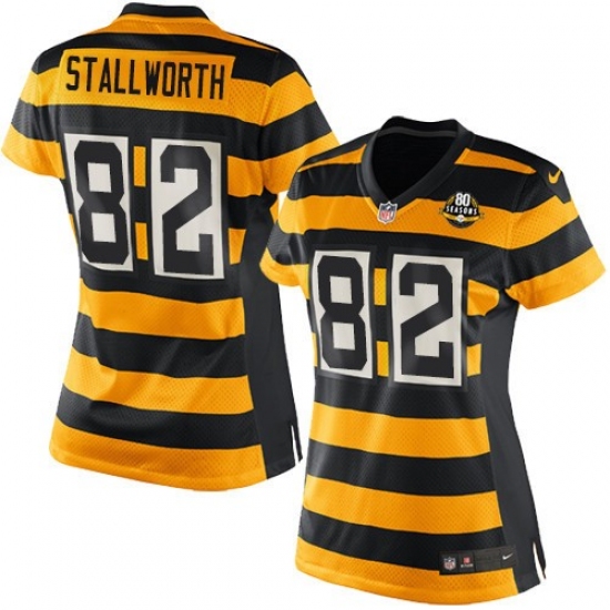 Women's Nike Pittsburgh Steelers #82 John Stallworth Limited Yellow/Black Alternate 80TH Anniversary Throwback NFL Jersey - Ujersey