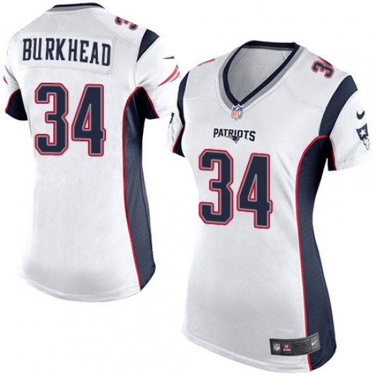 Women's Nike New England Patriots #34 Rex Burkhead Game White NFL Jersey - Ujersey