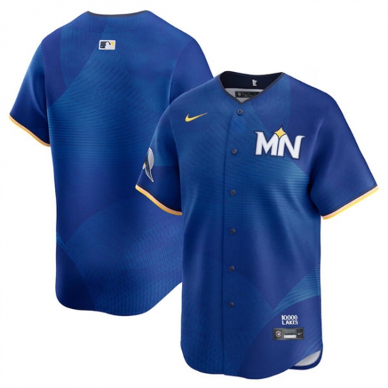 Men's Minnesota Twins Blank Royal 2024 City Connect Limited Stitched Baseball Jersey - Ujersey