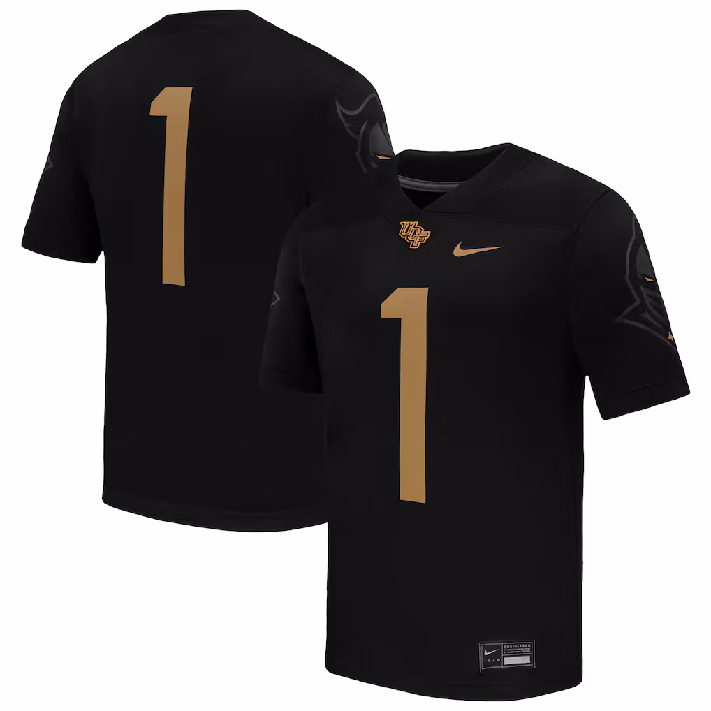 Men's Nike #1 Black UCF Knights Alternate Game Football Jersey - SUjersey01