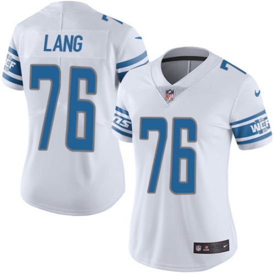Women's Nike Detroit Lions #76 T.J. Lang Elite White NFL Jersey - Ujersey