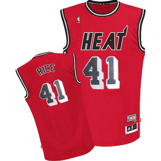 Men's Adidas Miami Heat #41 Glen Rice Authentic Red Throwback NBA Jersey - Ujersey