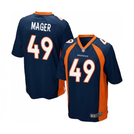 Men's Denver Broncos #49 Craig Mager Game Navy Blue Alternate Football Jersey - Ujersey