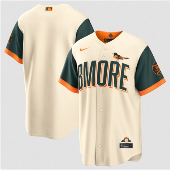 Men's Baltimore Orioles Blank Natural 2026 City Connect Stadium Stitched Baseball Jersey - Ujersey