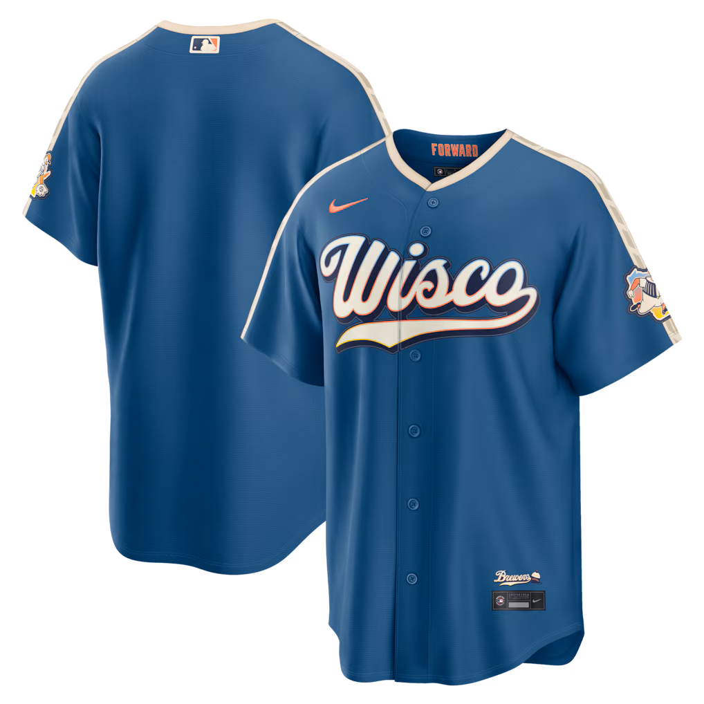 Men's Milwaukee Brewers Nike Mineral Blue 2026 City Connect Stadium Jersey - U-jersey