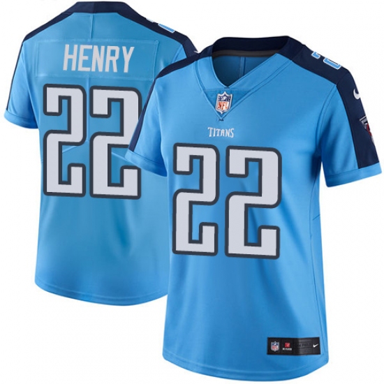 Women's Nike Tennessee Titans #22 Derrick Henry Elite Light Blue Team Color NFL Jersey - Ujersey