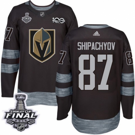 Men's Adidas Vegas Golden Knights #87 Vadim Shipachyov Authentic Black 1917-2017 100th Anniversary 2018 Stanley Cup Final NHL Jersey - Ujersey