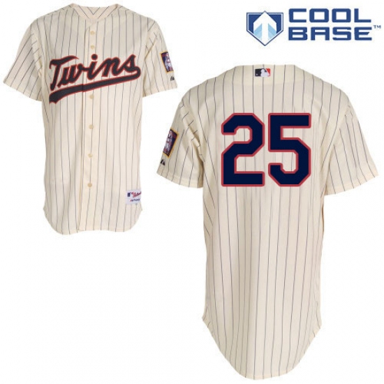 Women's Majestic Minnesota Twins #25 Byron Buxton Authentic Cream Alternate Cool Base MLB Jersey - Ujersey