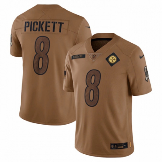 Men's Pittsburgh Steelers #8 Kenny Pickett Nike Brown 2023 Salute To Service Limited Jersey - Ujersey