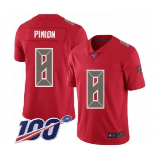Men's Tampa Bay Buccaneers #8 Bradley Pinion Limited Red Rush Vapor Untouchable 100th Season Football Jersey - Ujersey