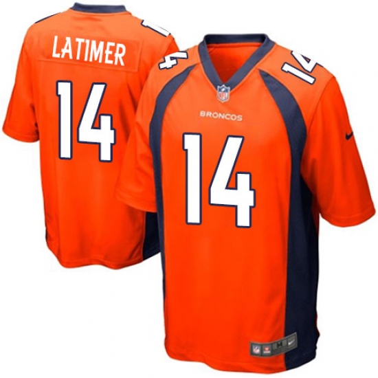 Men's Nike Denver Broncos #14 Cody Latimer Game Orange Team Color NFL Jersey - Ujersey