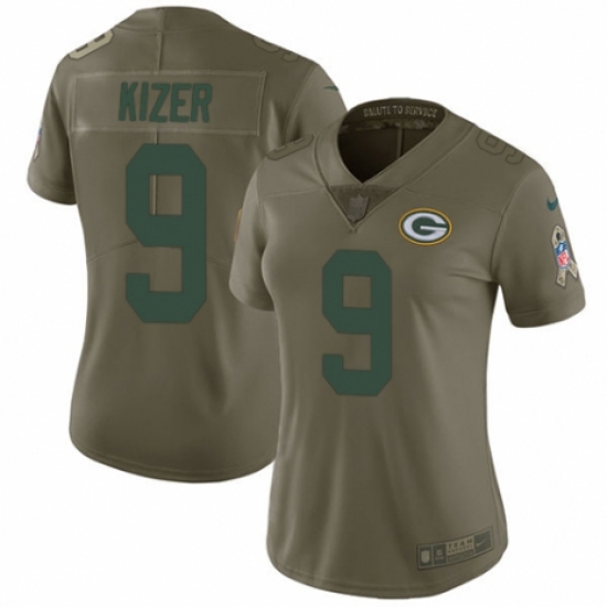 Women's Nike Green Bay Packers #9 DeShone Kizer Limited Olive 2017 Salute to Service NFL Jersey - Ujersey
