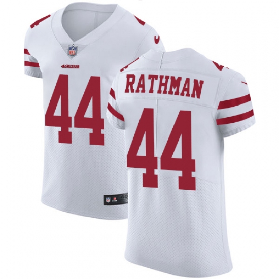 Men's Nike San Francisco 49ers #44 Tom Rathman White Vapor Untouchable Elite Player NFL Jersey - Ujersey