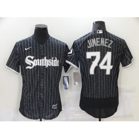 Men's Nike Chicago White Sox #74 Eloy Jimenez Black Elite Alternate Stitched Jersey - Ujersey