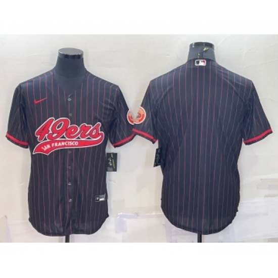 Men's San Francisco 49ers Blank Black Cool Base Stitched Baseball Jersey