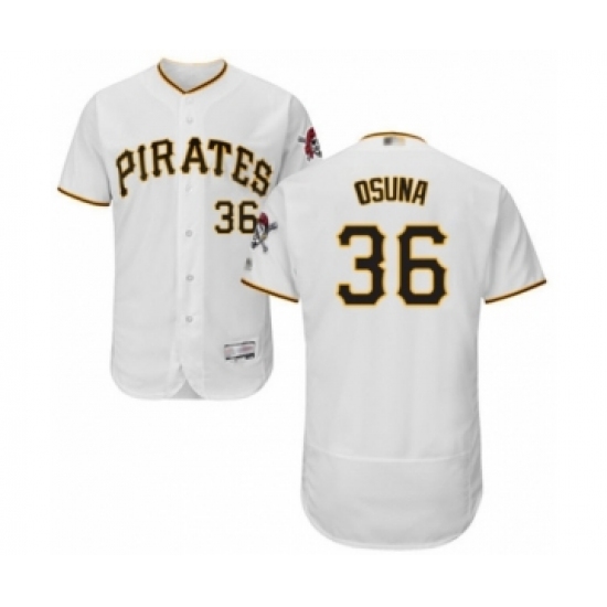 Men's Pittsburgh Pirates #36 Jose Osuna White Home Flex Base Authentic Collection Baseball Player Jersey - Ujersey