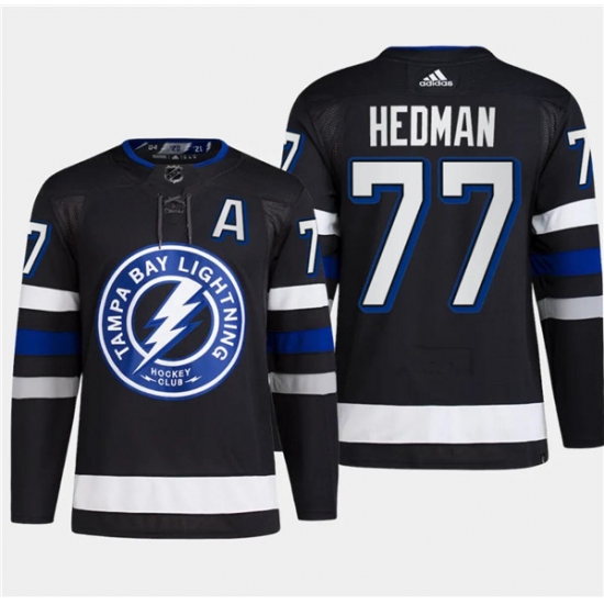 Men's Tampa Bay Lightning #77 Victor Hedman Black 2024 Stadium Series Stitched Jersey - Ujersey