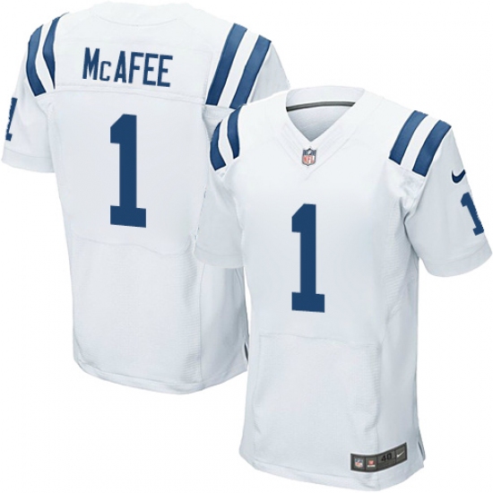 Men's Nike Indianapolis Colts #1 Pat McAfee Elite White NFL Jersey - Ujersey