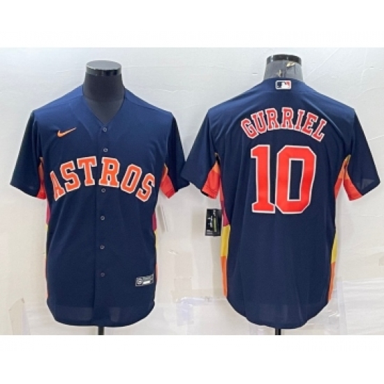 Men's Houston Astros #10 Yuli Gurriel Navy Blue Stitched MLB Cool Base Nike Jersey - Ujersey