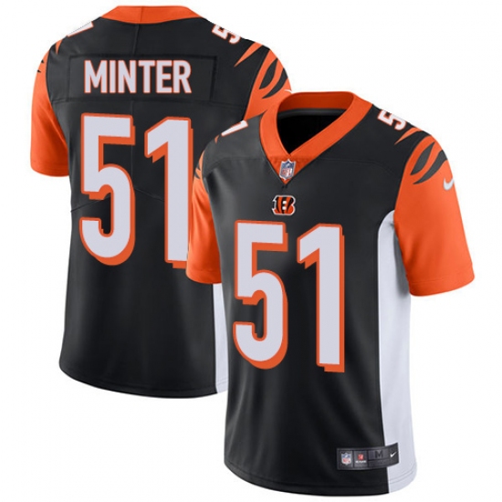 Men's Nike Cincinnati Bengals #51 Kevin Minter Vapor Untouchable Limited Black Team Color NFL Jersey - Ujersey