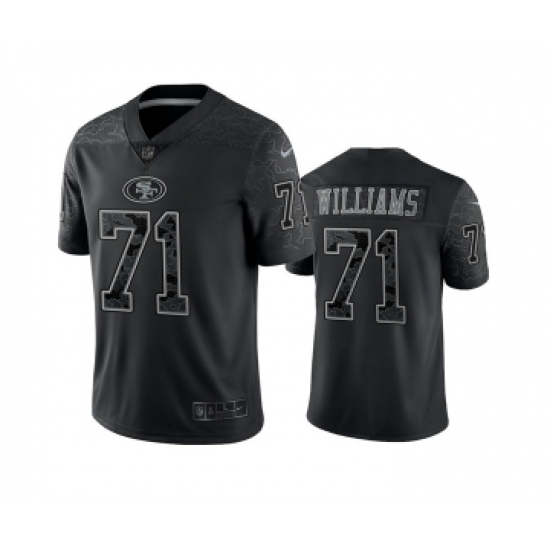 Men's San Francisco 49ers #71 Trent Williams Black Reflective Limited Stitched Football Jersey - Ujersey