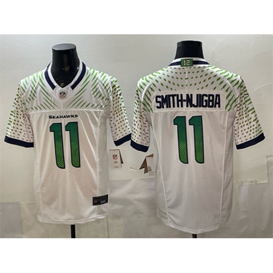 Men's Seattle Seahawks #11 Jaxon Smith-Njigba White 2025 F.U.S.E. “Rivalries” Vapor Untouchable Limited Football Stitched Jersey - Ujersey