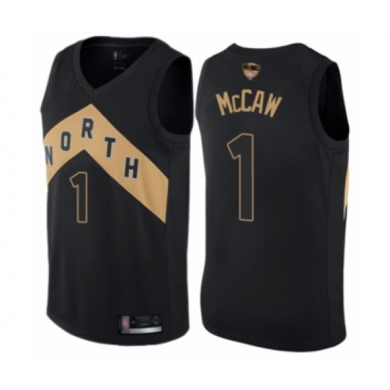 Women's Toronto Raptors #1 Patrick McCaw Swingman Black 2019 Basketball Finals Bound Jersey - City Edition - Ujersey