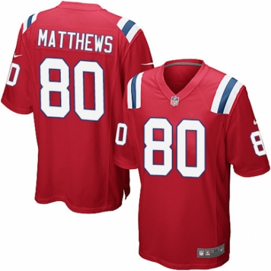Men's Nike New England Patriots #80 Jordan Matthews Game Red Alternate NFL Jersey - Ujersey
