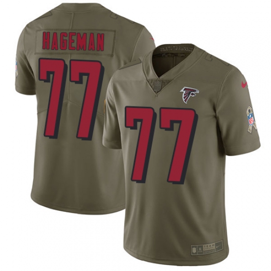 Men's Nike Atlanta Falcons #77 Ra'Shede Hageman Limited Olive 2017 Salute to Service NFL Jersey - Ujersey