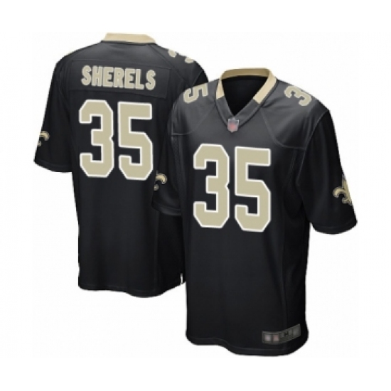 Men's New Orleans Saints #35 Marcus Sherels Game Black Team Color Football Jersey - Ujersey