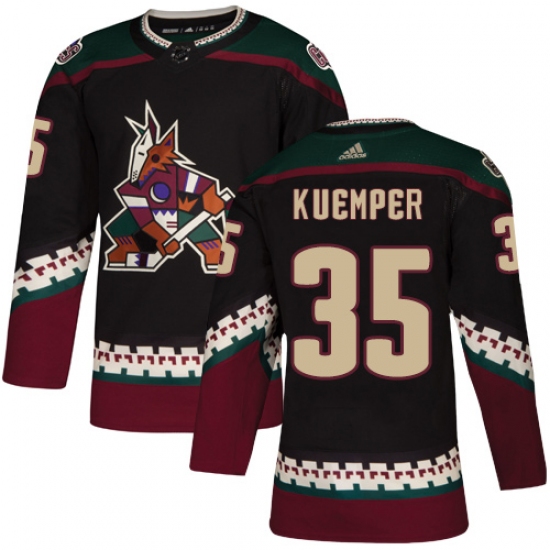 Youth Adidas Arizona Coyotes #35 Darcy Kuemper Premier Black Alternate NHL Jersey - Ujersey
