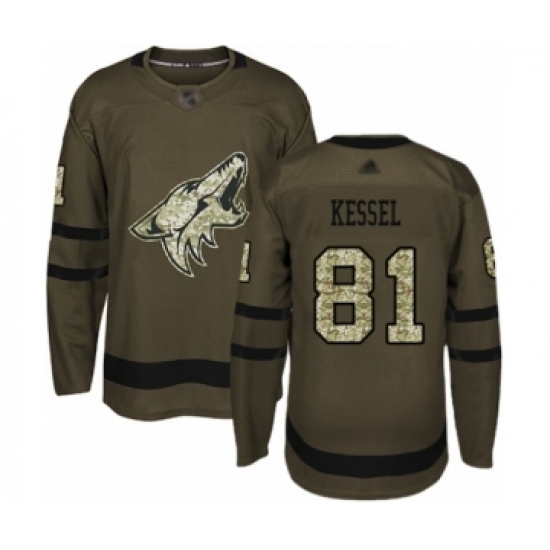 Youth Arizona Coyotes #81 Phil Kessel Authentic Green Salute to Service Hockey Jersey - Ujersey