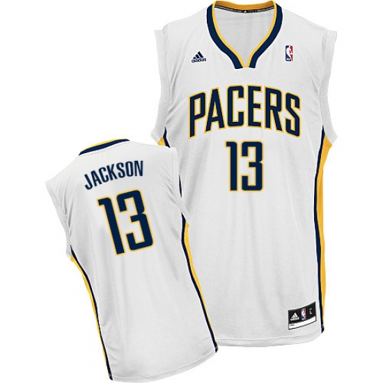 Men's Adidas Indiana Pacers #13 Mark Jackson Swingman White Home NBA Jersey - Ujersey