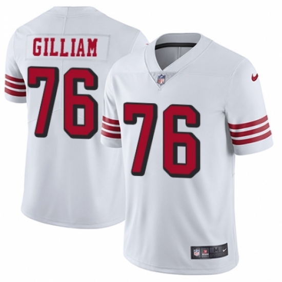 Youth Nike San Francisco 49ers #76 Garry Gilliam Limited White Rush Vapor Untouchable NFL Jersey - Ujersey